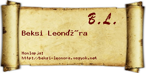 Beksi Leonóra névjegykártya